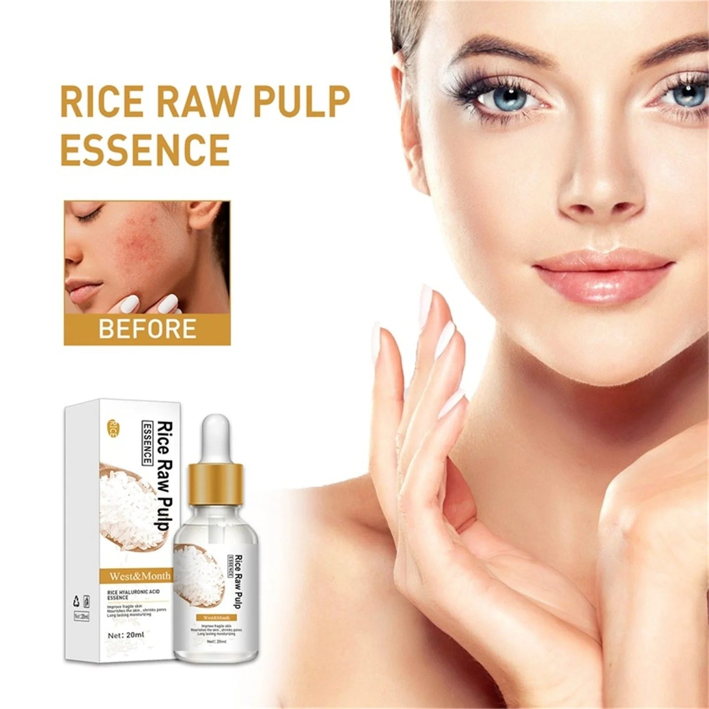 Rice Pulp Face Serum – Hydrating & Brightening Skin Formula