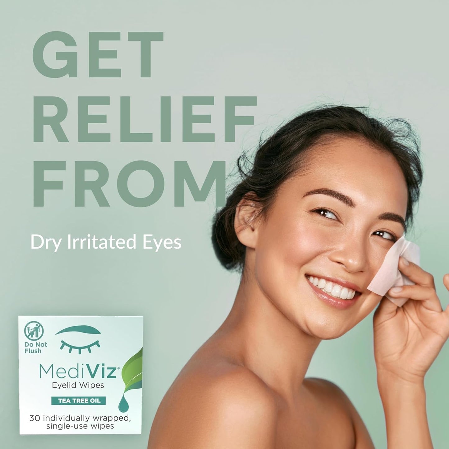 Tea Tree Eyelid Cleanser Wipes – 30 Single-Use Towelettes – Eyelash & Eyelid Wipes for Soothing Dry Eye Irritation, Demodex Removal & More​
